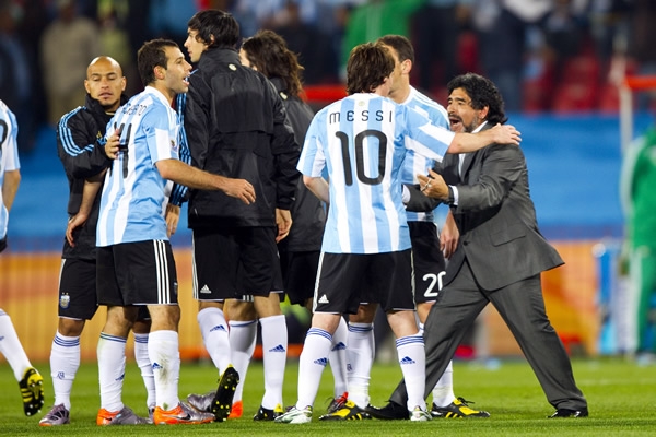 Celebración de Maradona y Argetina